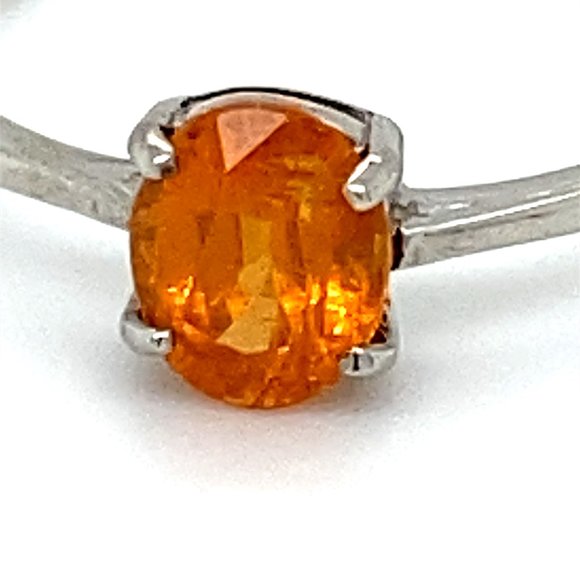 Mandarin Spessartine 1.10ct Platinum Silver Ring - Picture 6 of 6